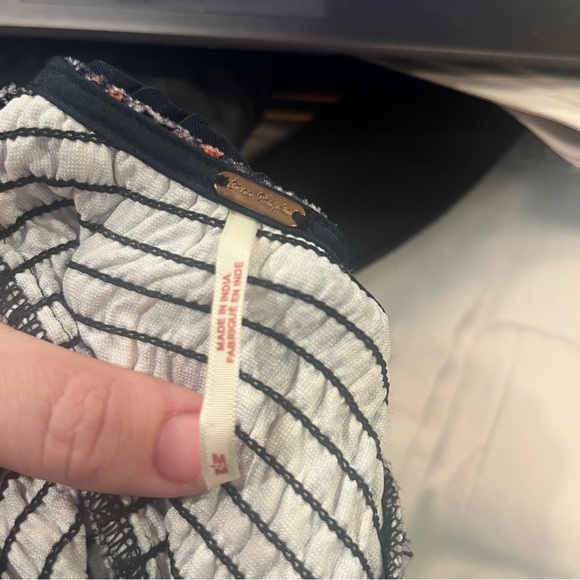 Free People medium blue rust velvet renaissance style puff sleeve blouse medium - Picture 10 of 13